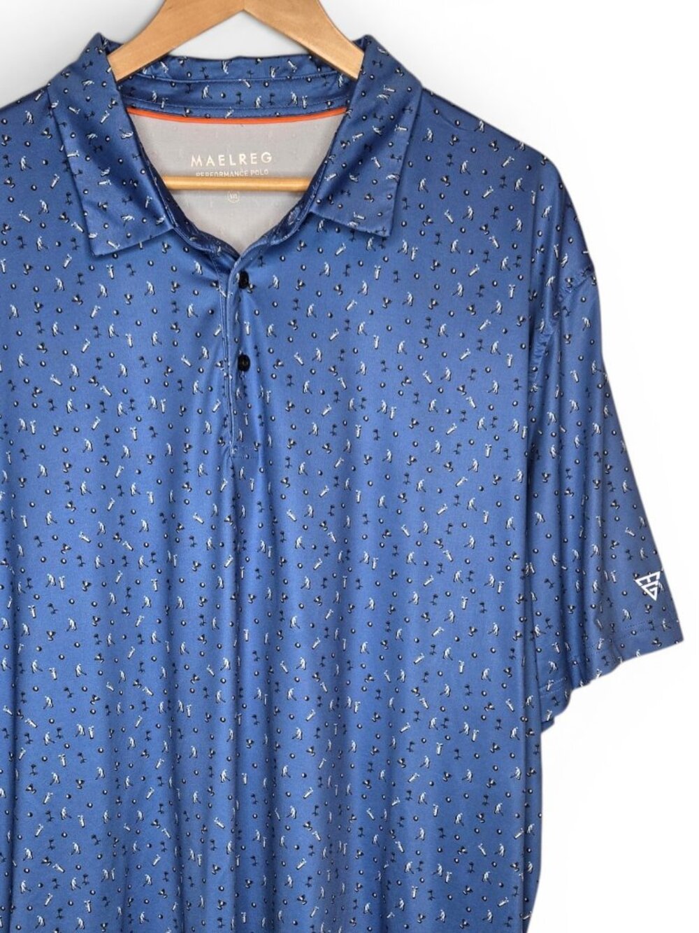 Maelreg Performance Golf Polo Mens Allover Golfer Graphic Wicking Activewear 3XL